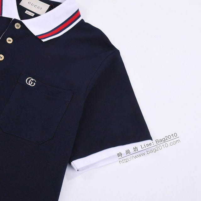 Gucci古奇專櫃古馳2023SS新款刺繡Polo翻領T恤 男女同款 tzy2694